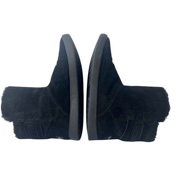 Koolaburra By Ugg Black Suede Winter Boots Women's Sz 10 Faux Fur Lining Pull On - Picture 5 of 12